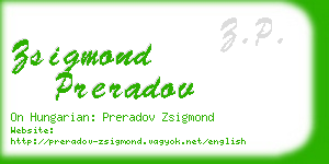 zsigmond preradov business card